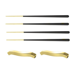 Broggi Kyoto Black Gold set 4 chopsticks - Buy now on ShopDecor - Discover the best products by BROGGI design