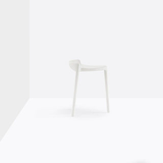 Pedrali Happy 491 plastic stool with seat H.45 cm. White - Buy now on ShopDecor - Discover the best products by PEDRALI design