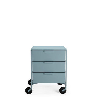 Kartell Mobil Mat chest of drawers with 3 drawers and wheels Kartell Light blue AZ - Buy now on ShopDecor - Discover the best products by KARTELL design