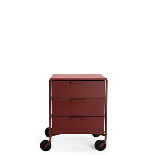 Kartell Mobil Mat chest of drawers with 3 drawers and wheels Kartell Plum PR - Buy now on ShopDecor - Discover the best products by KARTELL design