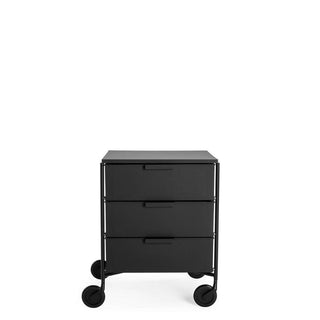 Kartell Mobil Mat chest of drawers with 3 drawers and wheels Kartell Black 09 - Buy now on ShopDecor - Discover the best products by KARTELL design