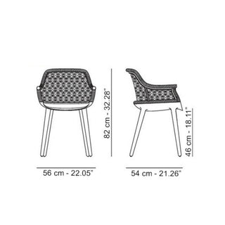 Magis Cyborg Elegant armchair with glossy black frame and back in black wicker - Buy now on ShopDecor - Discover the best products by MAGIS design