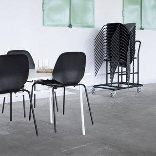 Normann Copenhagen My Chair oak stackable chair with black steel legs - Buy now on ShopDecor - Discover the best products by NORMANN COPENHAGEN design
